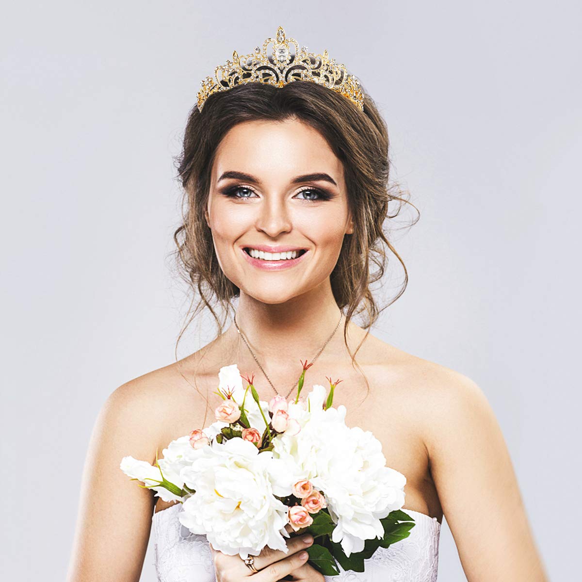 Makone Crowns for Women Princess Tiaras for Girls Queen Crown and Comb Tiara for Wedding Birthday