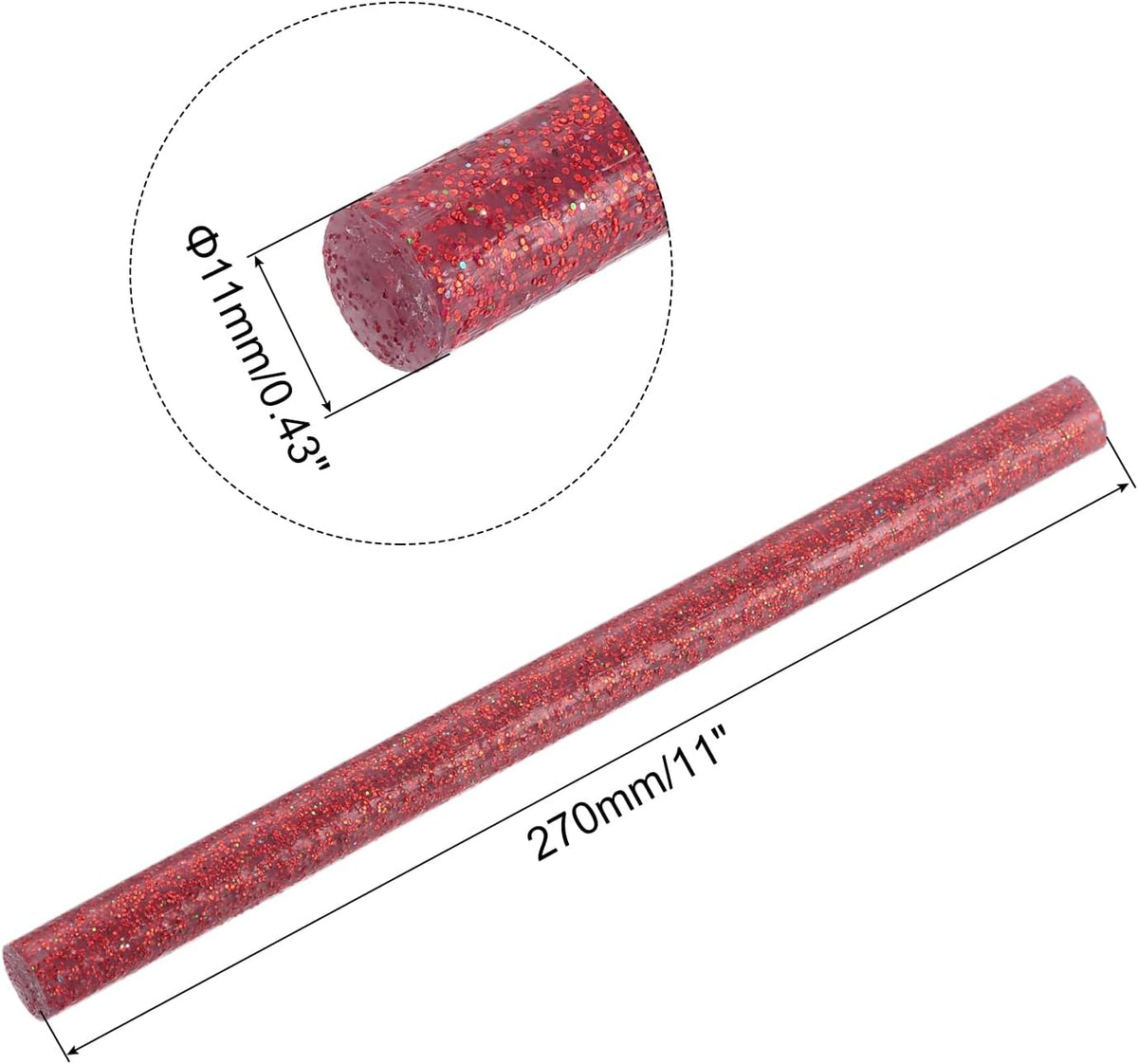 uxcell 20pcs Hot Glue Sticks for Glue Gun 11mm/0.43-inch x 11-inch Mini Hot Melt Adhesive Glue