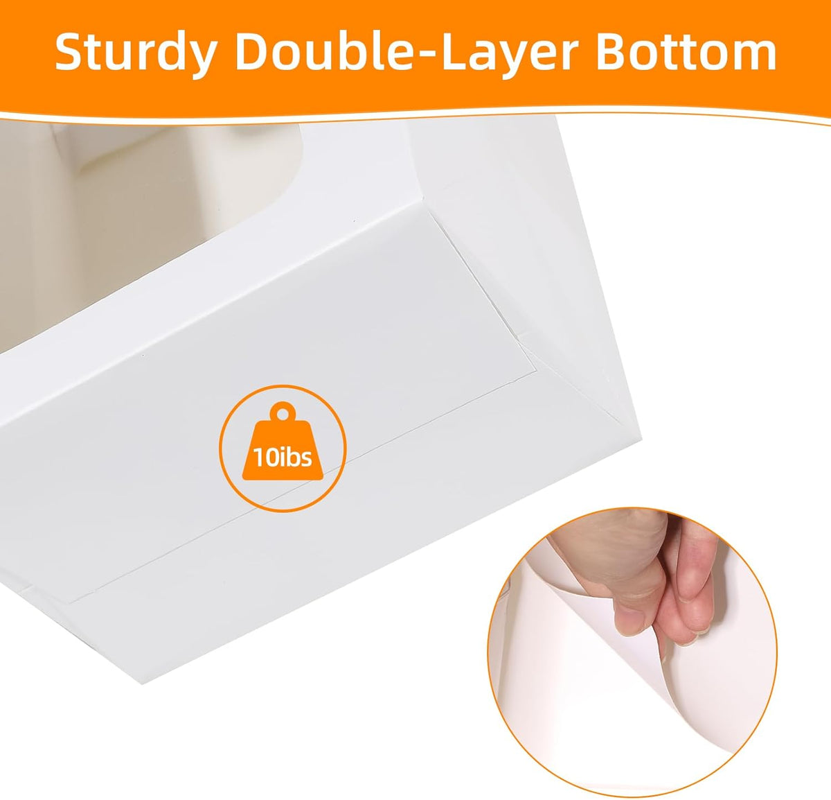 MOXARYSU 12 Pcs White Gift Bags with Clear Window: 9.8x5.1x7.1 Inch Medium Kraft Paper Bags with