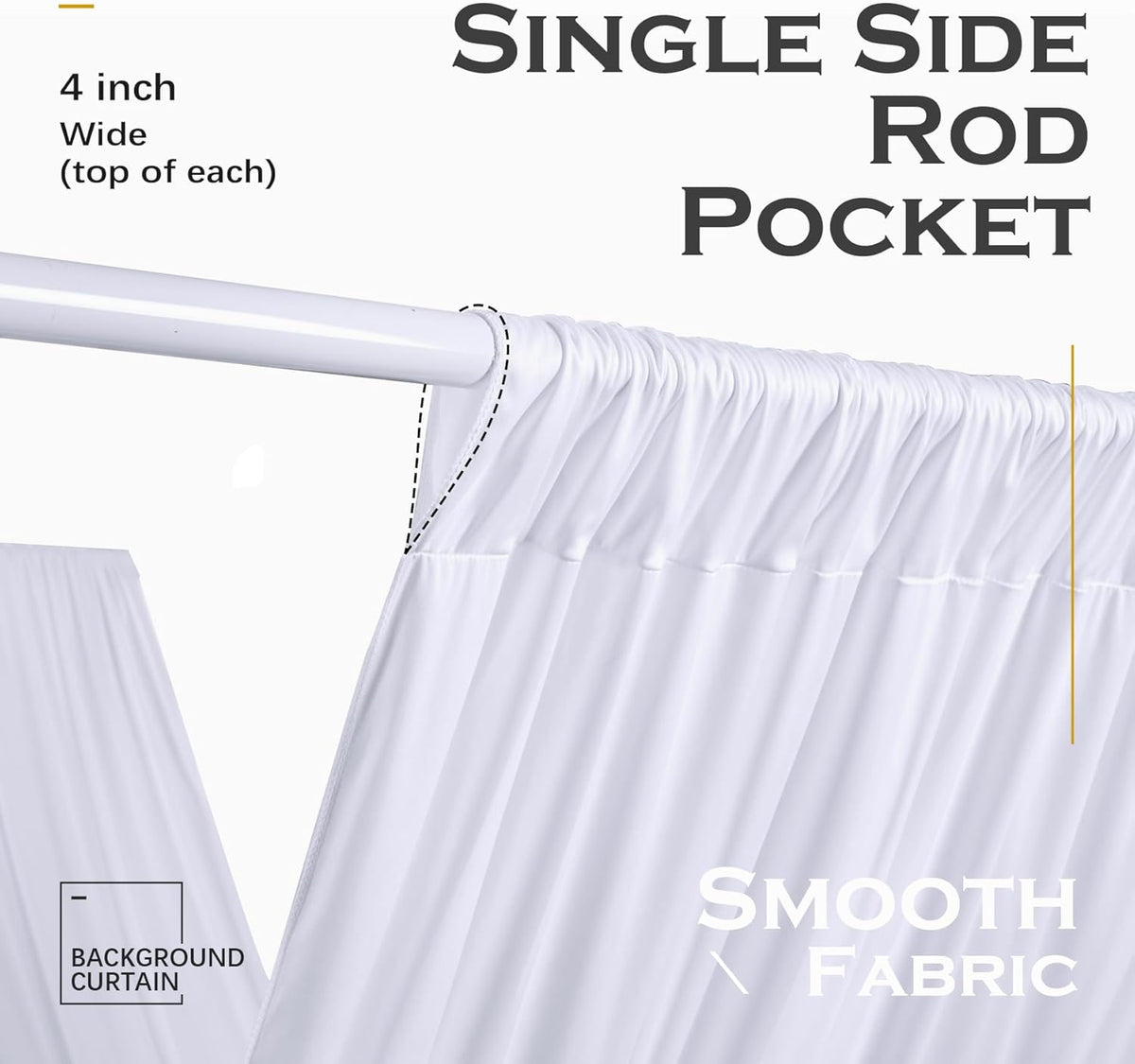 PartyVillage 2 Panels 5ftx30ft White Ceiling Drapes for Wedding Parties – 30 FT Extra Long Thick