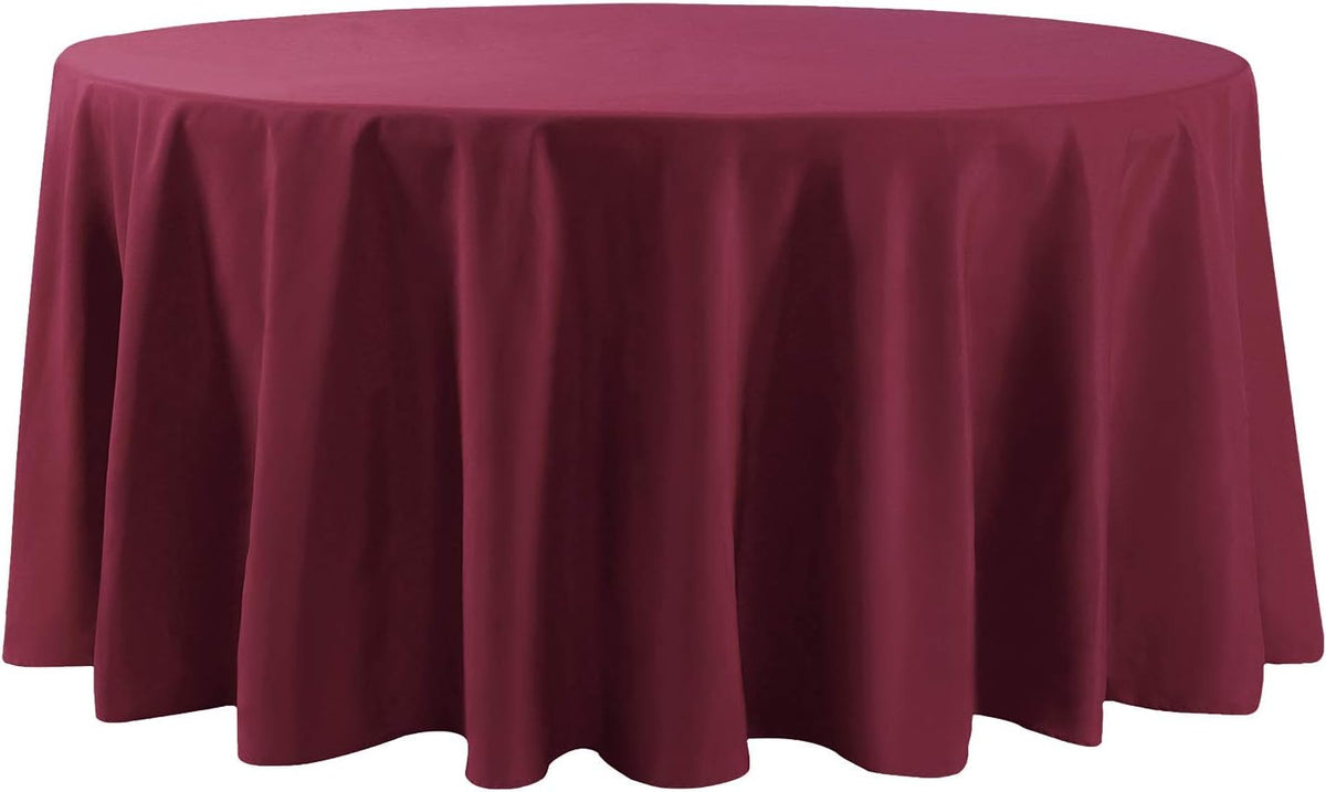 120 inch Round Tablecloth Washable Polyester Table Cloth Decorative Table Cover for Wedding Party