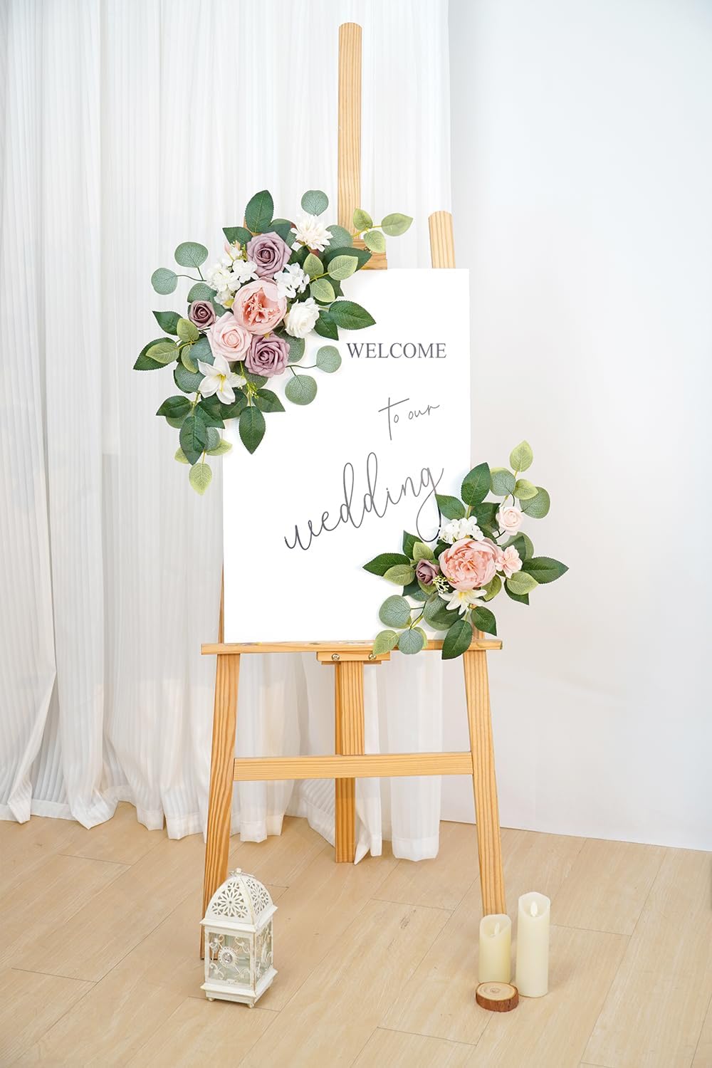 WEIERYUE(Pack of 2 Artificial Flowers Decorations,Artificial Arch Backdrop Garlandfor Ceremony