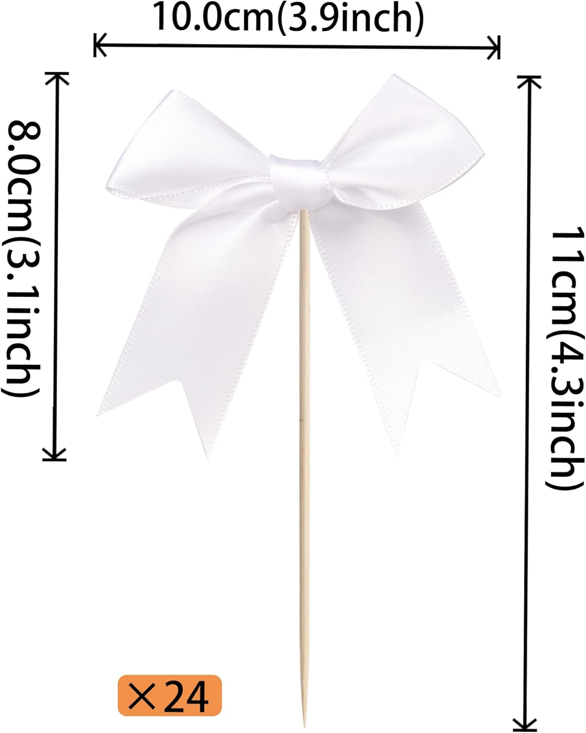24 PCS Bow Cupcake Toppers Bowknot Cake Toppers Bow Cupcake Picks Bowknot Birthday Party