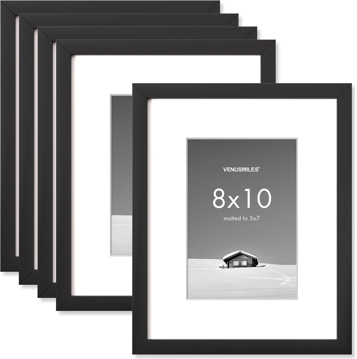 8x10 inch Picture Frame, 8x10 Photo Frames with 5x7 Removable Mat - High Definition Plexiglass