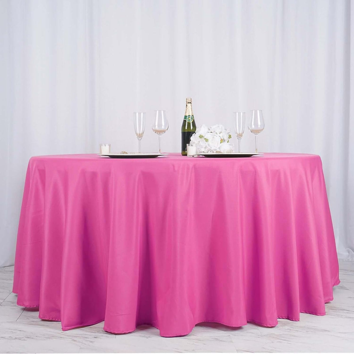 Efavormart Round Tablecloth, 132 Inch Stain & Wrinkle Resistant Washable Table Cloth, Decorative