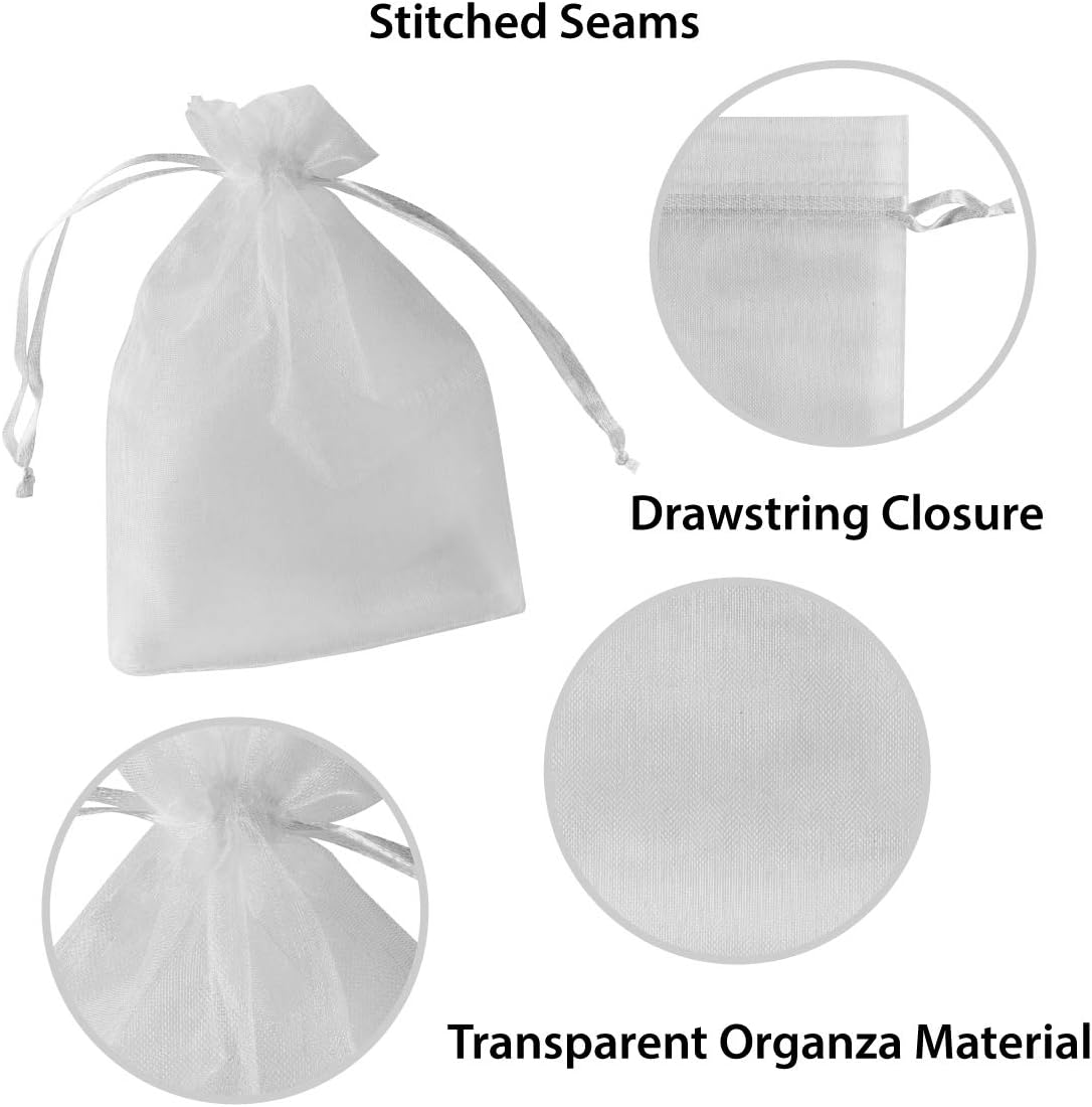 Super Z Outlet 100 Pack 4x6 Inch Mini Sheer Drawstring Organza Transparent Bags Jewelry Sack