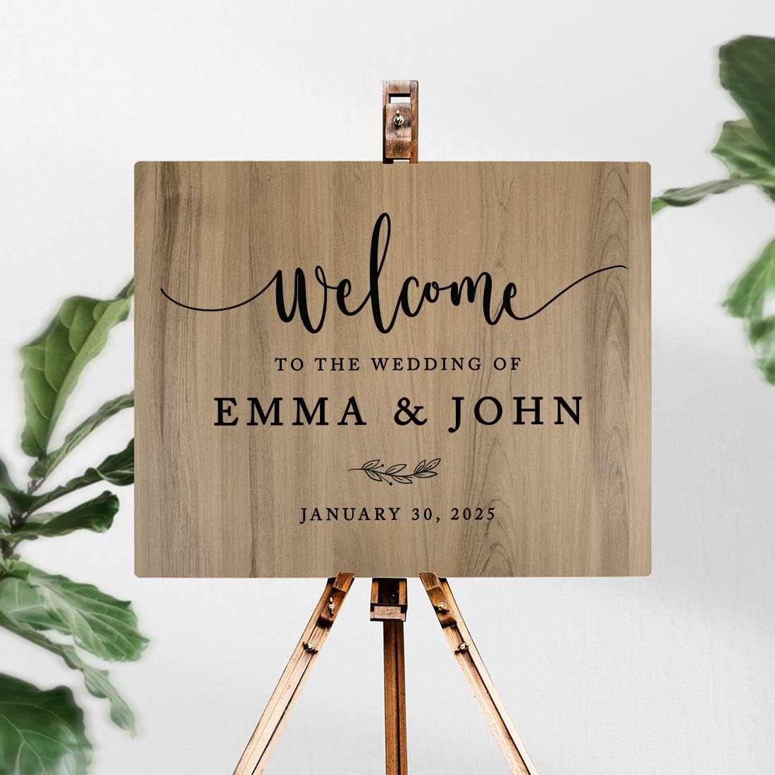 Andaz Press Large Wooden Welcome Sign for Wedding, Rustic Welcome Sign 16" x 20" Custom Names &