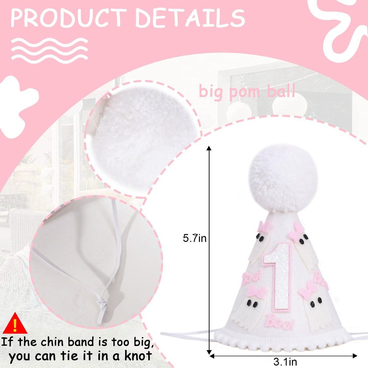 WAOUH Half Birthday Hat - Bow Cake Smash Crown for 6 Month Baby, Mini Photo Prop