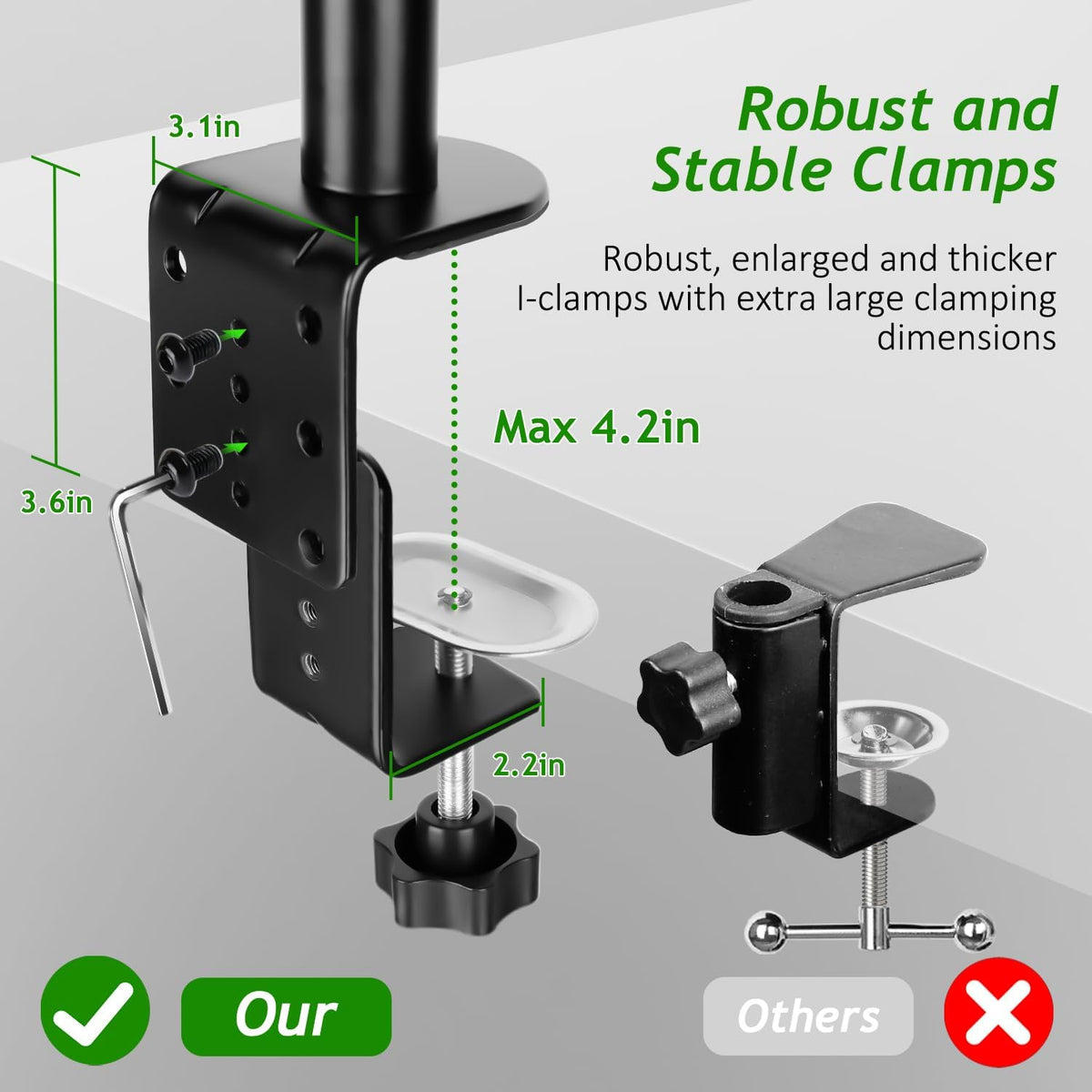 Mic Boom Arm, Adjustable Height Overhead Microphone Stand with Heightened Extension Riser for Shure