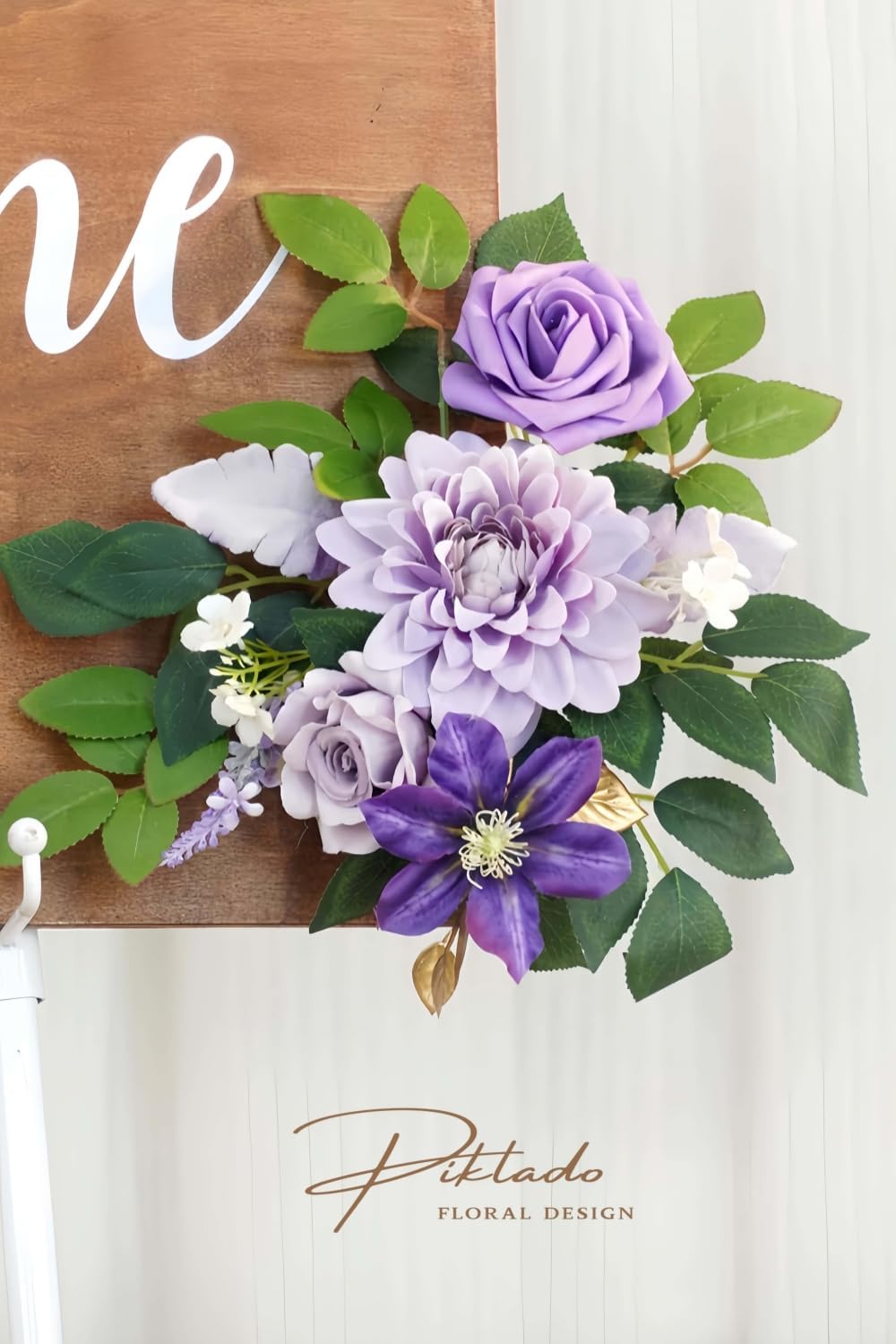Wedding decor (pack of 2) Welcome Sign Flower Backdrop Garland For Ceremony Reception Wall Easel