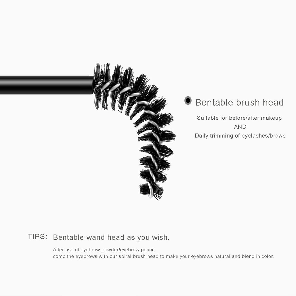 i-Laesh 10-Piece Disposable Mascara Wands with Tube - Diamond Spoolies for Eyelash & Eyebrow Makeup