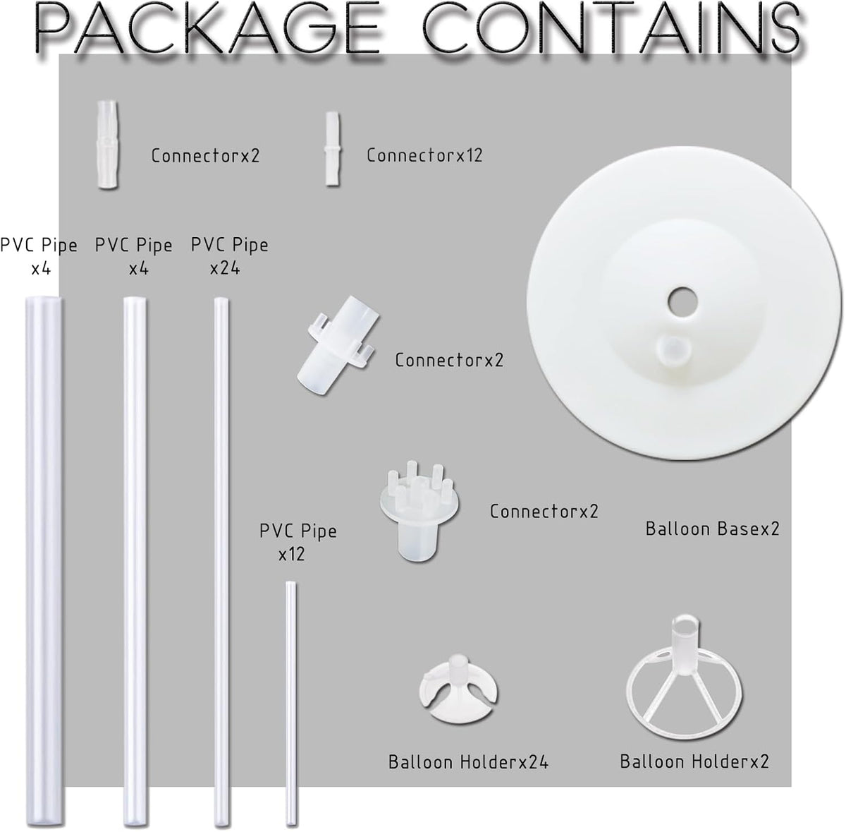 Balloon Column Kit for Floor- Set of 2, Base&Pole, Balloon Column Kit for Floor or Table