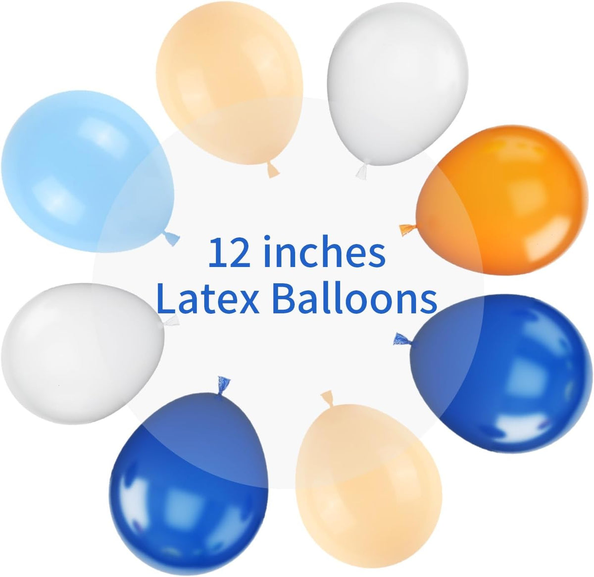 Orange and Blue Balloons, 12 Inch Orange White Blue Balloon Pastel Orange Royal Blue White Ballons