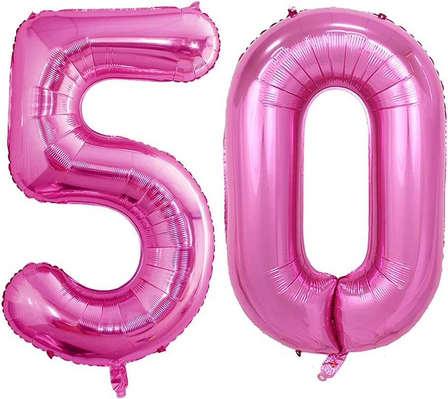 GOER Number 50 Balloons for 50th Birthday Party Decorations,42 Inch Jumbo Foil Helium Balloons for