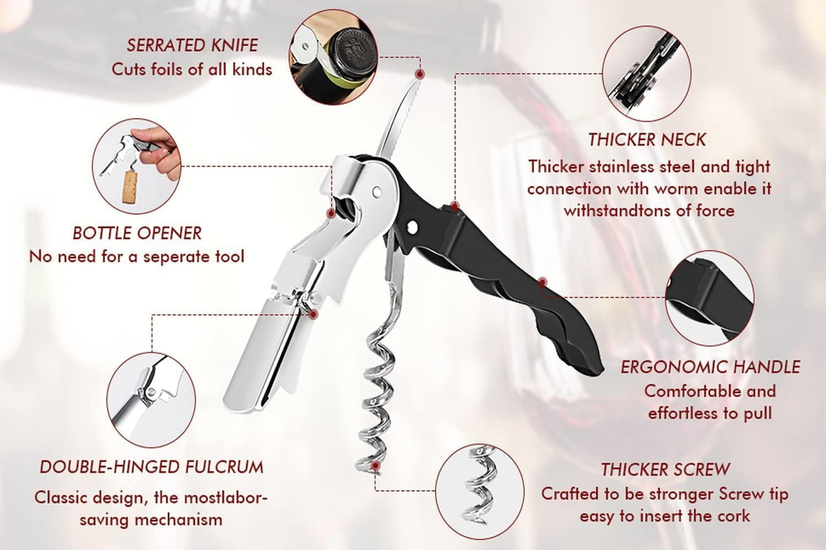 Professional Waiter Corkscrew Wine Openers Set (50 PCS),Upgraded with Heavy Duty Stainless Steel