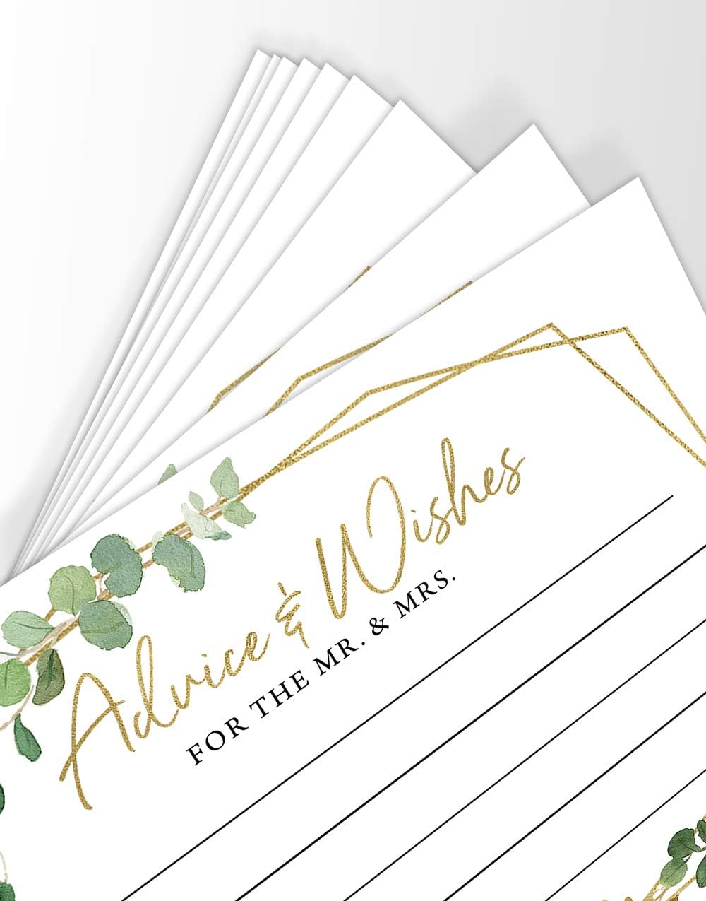 Printed Party Advice and Wishes for The Mr and Mrs – Wedding Advice Cards for Bridal Shower, Games
