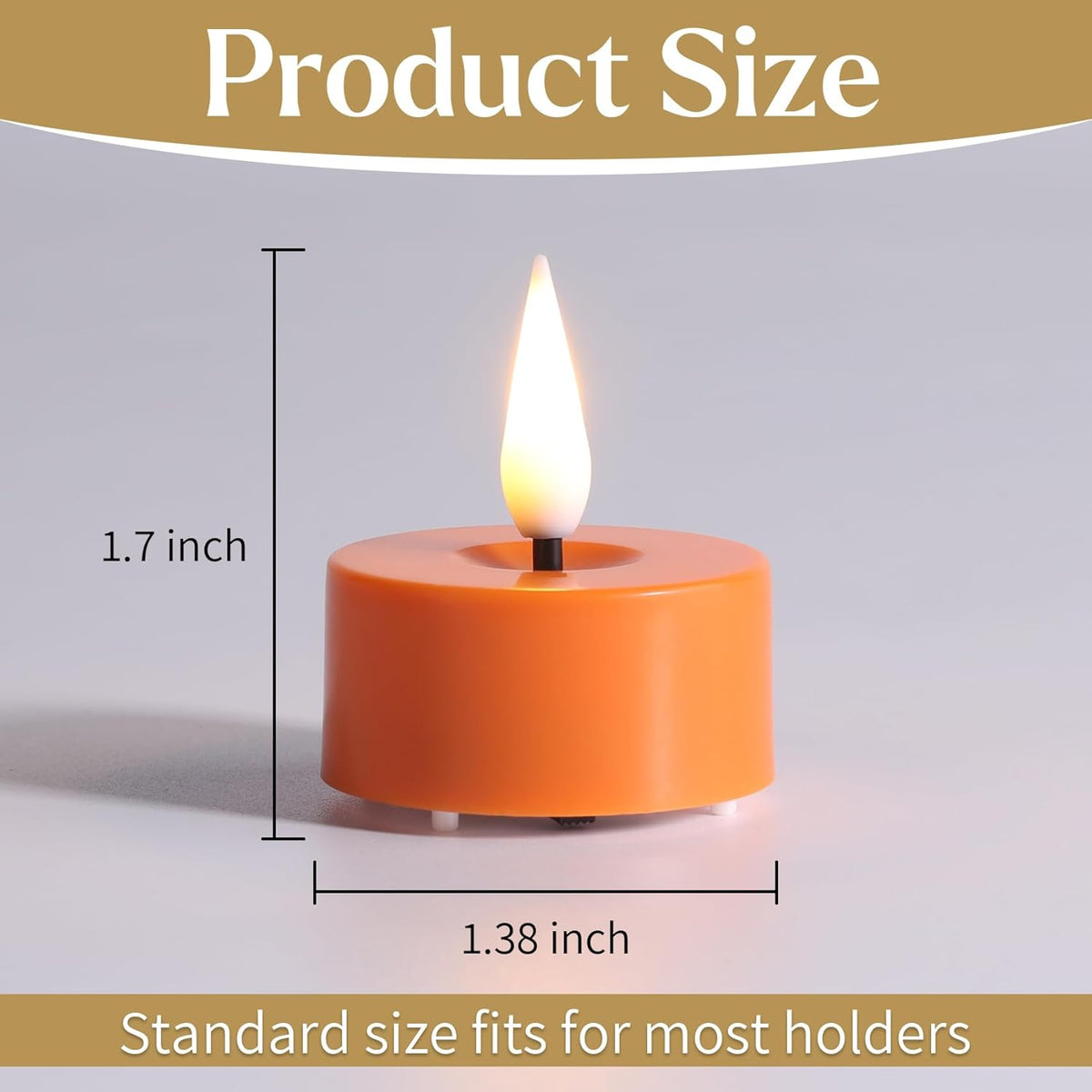 Eywamage Orange LED Tealights with Remote Batteries, Flickering Fall Halloween Flameless Tea Lights