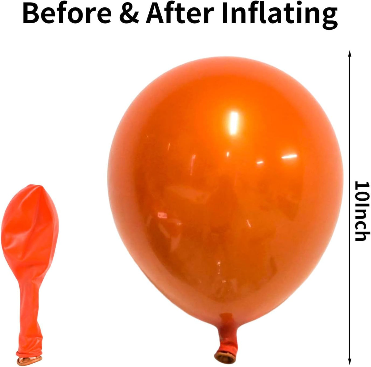 Chrome Orange Balloons, 50 PCS 10 Inch Double Stuffed Metallic Orange Balloons, Shiny Thick Chrome