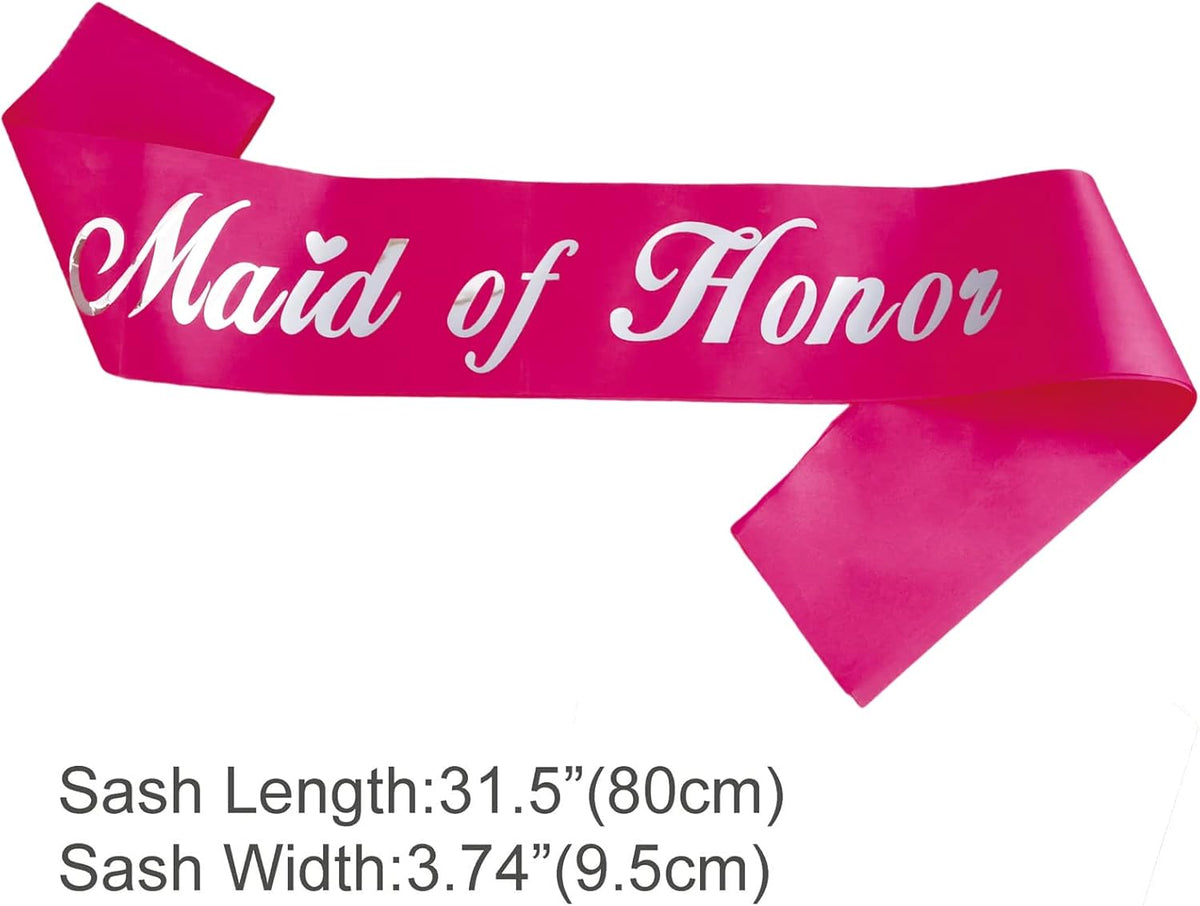 KETAOO Maid of Honor Sash, Maid of Honor Lace Sash for Bridal Shower Favors Engagement or Wedding