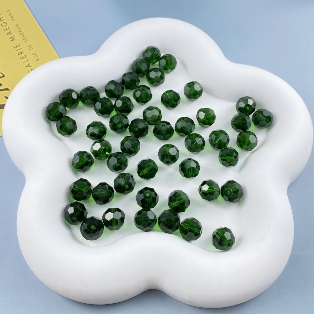 400 PCS 4mm Crystal Glass Beads Round Multiple Faceted Loose Spacer Glass Beads for DIY Handcrafte
