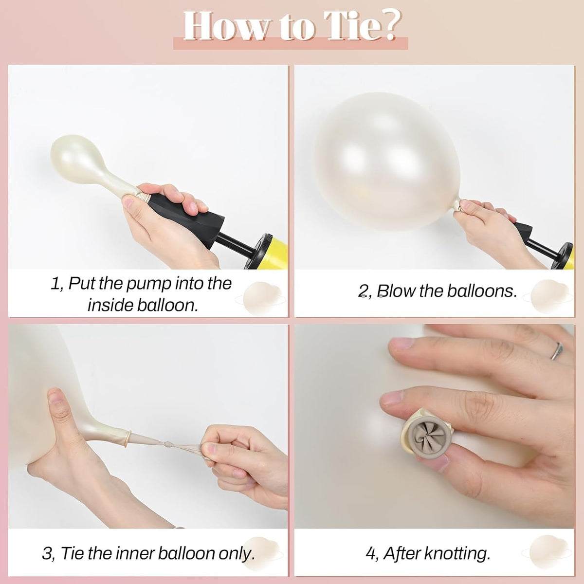 Dusty Pink Balloons, 50pcs Blush Light Pink Double Stuffed Pearl White Metallic Chrome Rose Gold