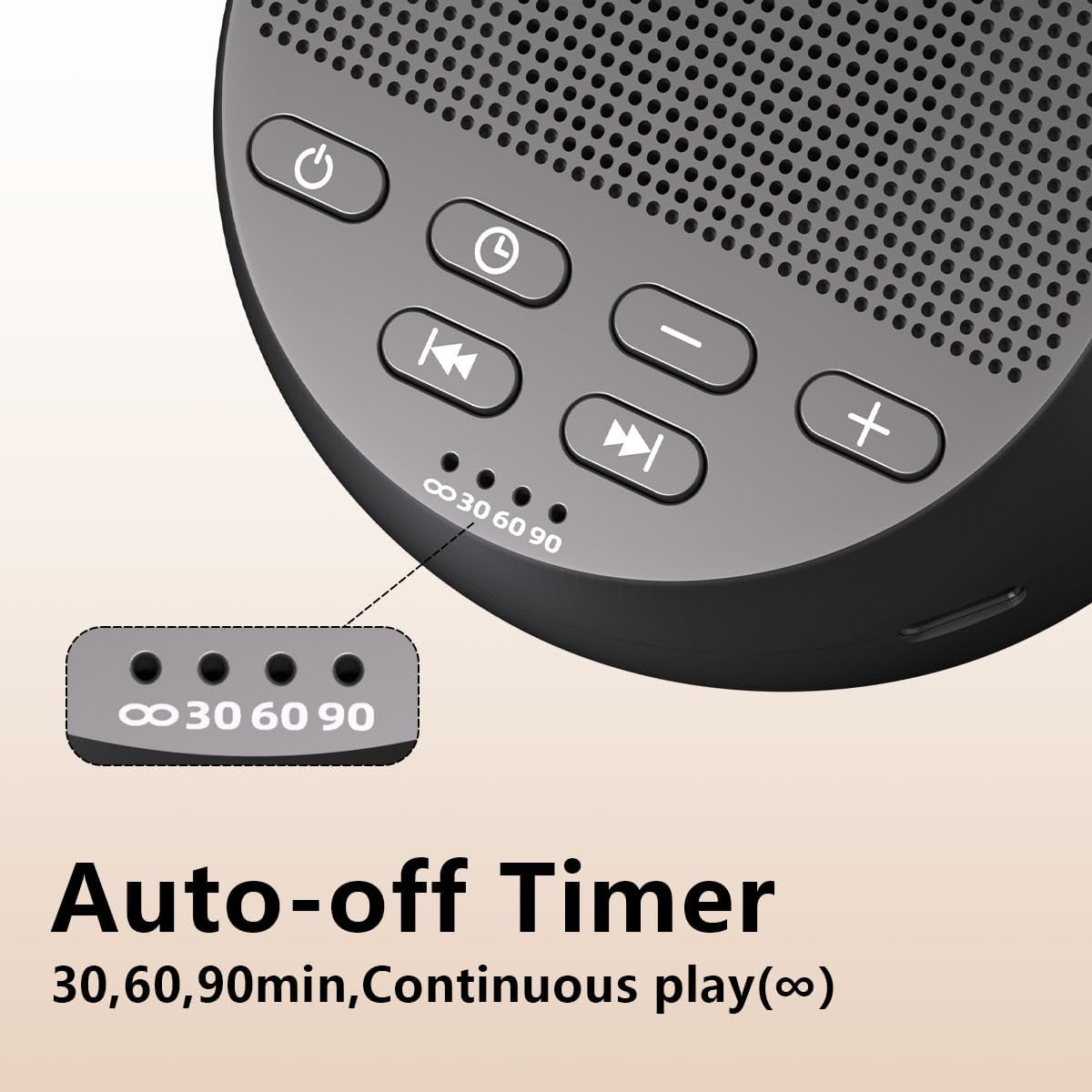Sound Machine Portable Rechargeable White Noise Machine with 30 Soothing Sounds for Baby Kids