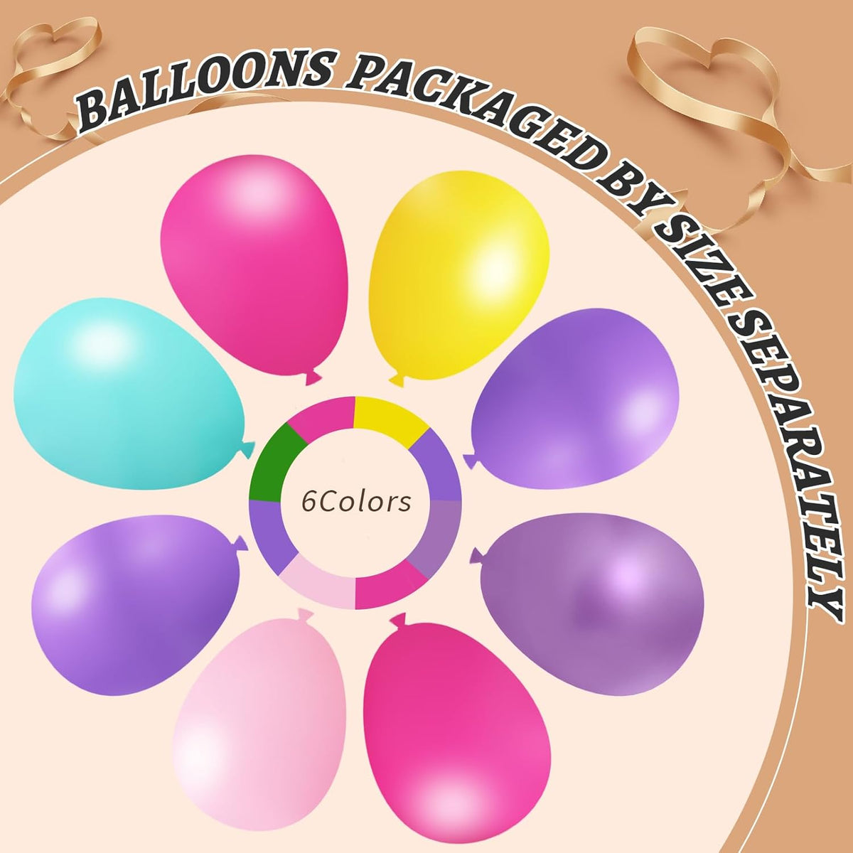 412pcs Purple Blue Pink Balloon Garland Arch Kit, 18 12 10 5 inch Different Sizes Hot Pink Metallic