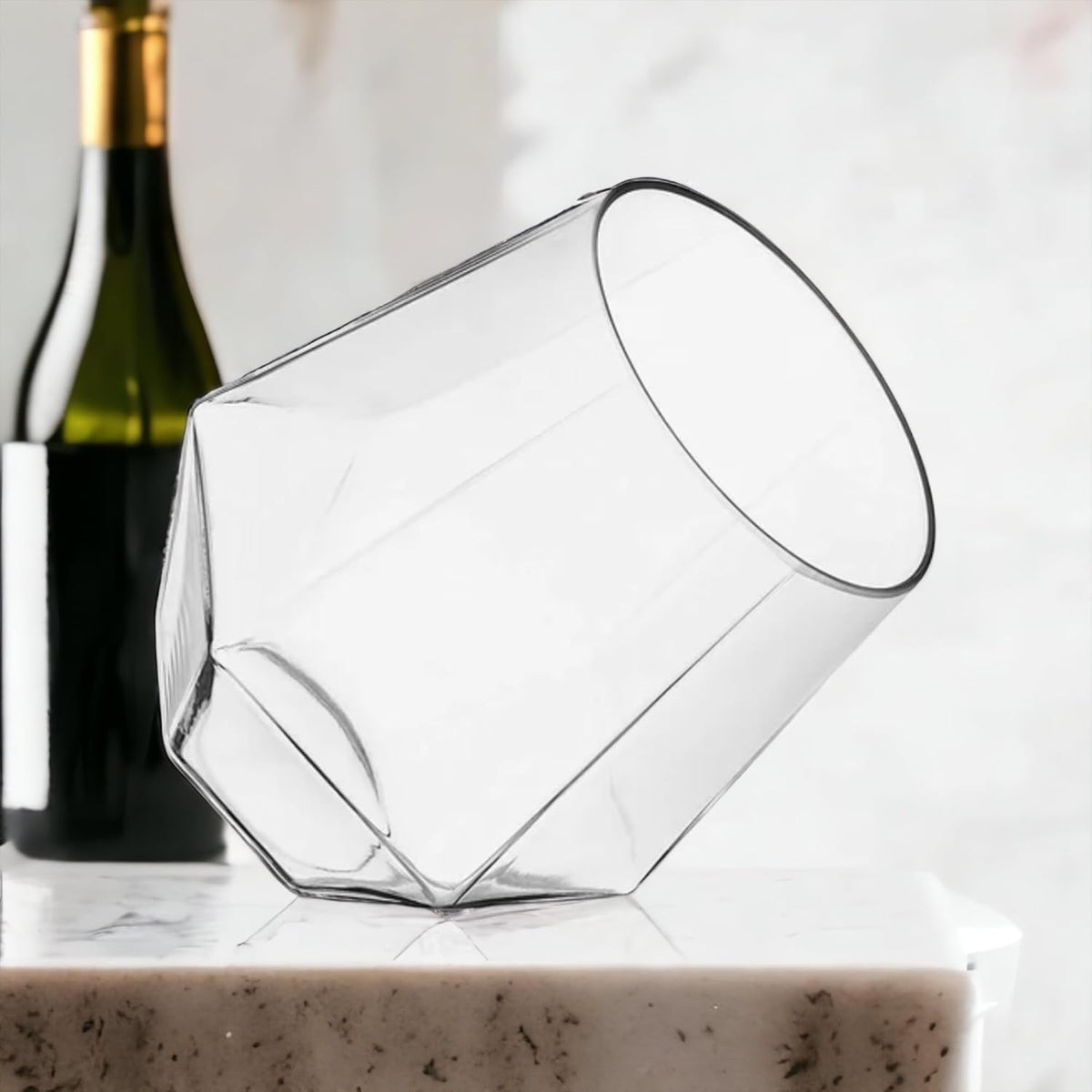 40 count Diamond Unbreakable Stemless Plastic Wine Champagne Whiskey Glasses Elegant Durable