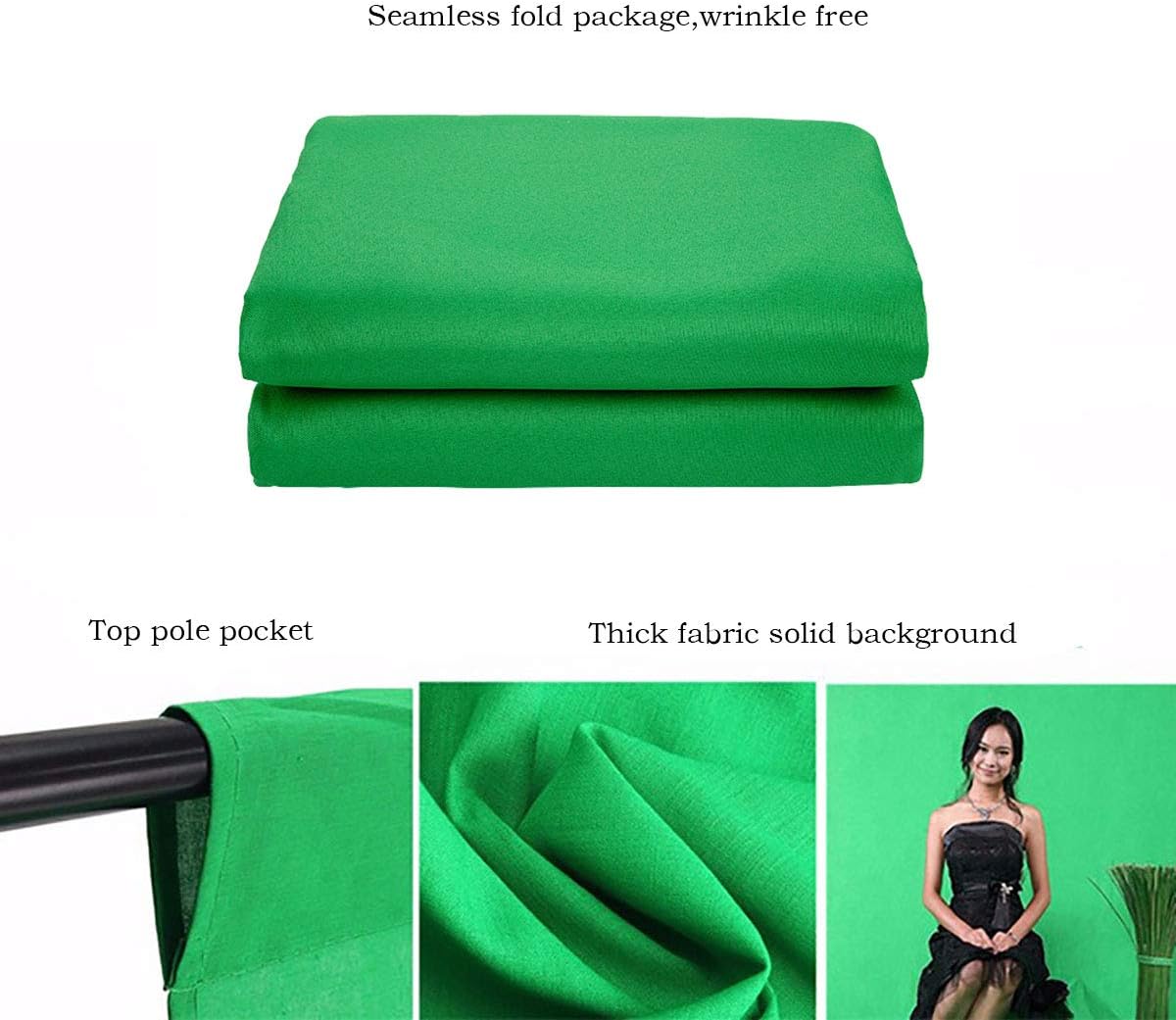 Green Screen Backdrop 8x10ft Photo Backdrop Chromakey Muslin Portrait Green Backdrop for PS