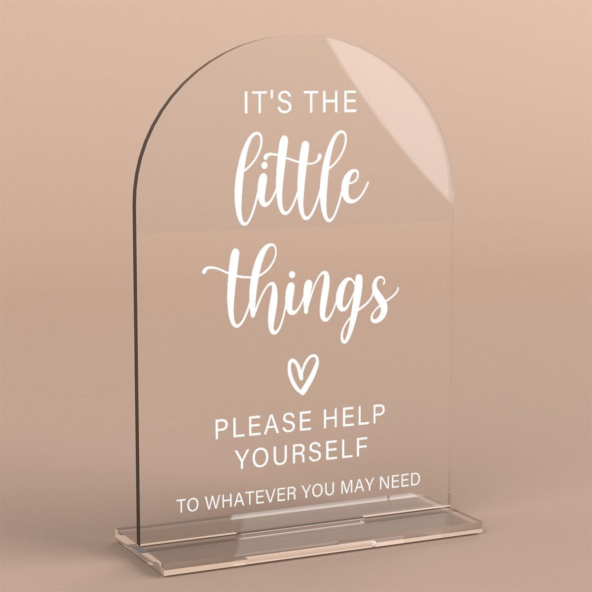 Acrylic Wedding Sign, Bridal Shower Decorations, It's the Little Things Sign for Ceremony, Modern