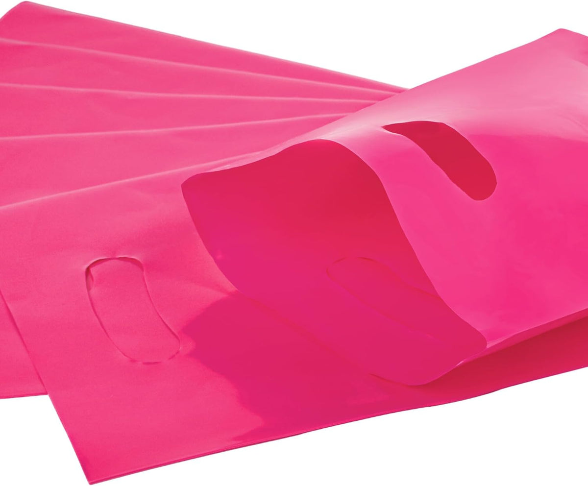 Rose 100 PCS Small Gift Bags, 6"x8" Goodie Party Favor Bags with Handle, Treat Retail Pouches for