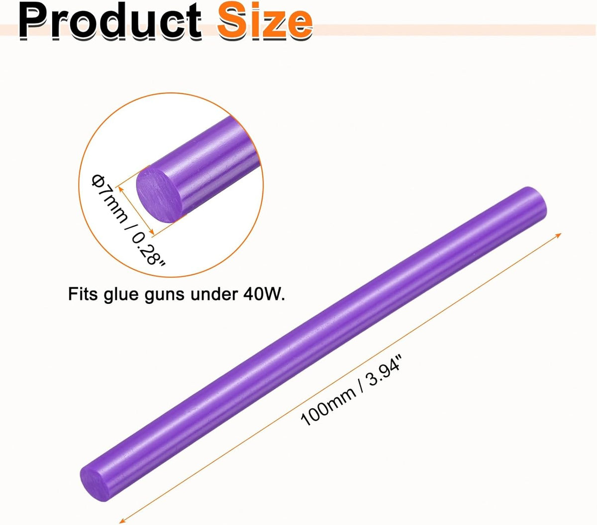 HARFINGTON 10pcs Hot Glue Sticks 0.28" Dia x 3.94" Long EVA Mini Hot Melt Adhesive Glue Stick for