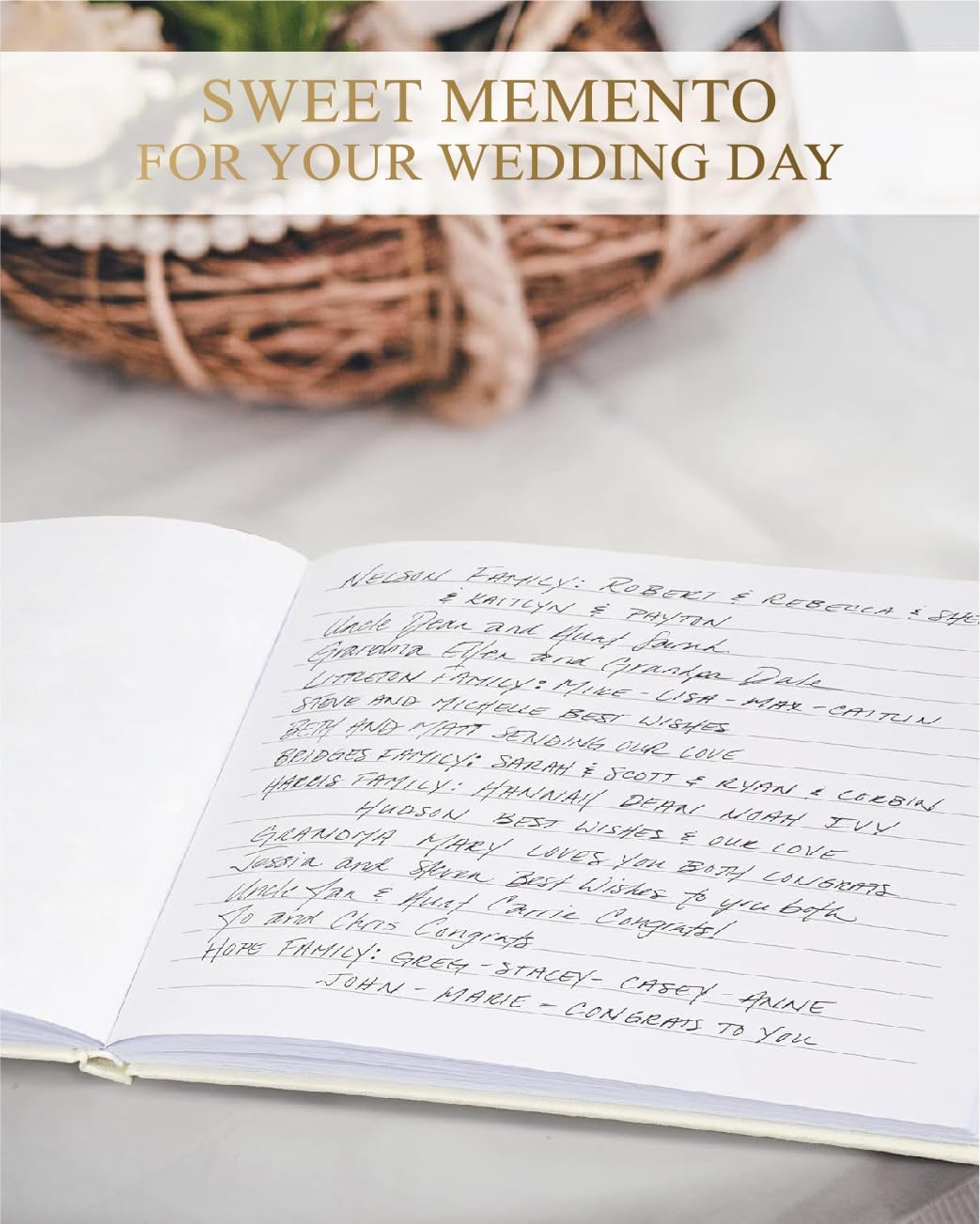 Elegant Linen Wedding Guset Book - Polaroid Guest Book for Wedding Reception,Baby Shower,Bridal