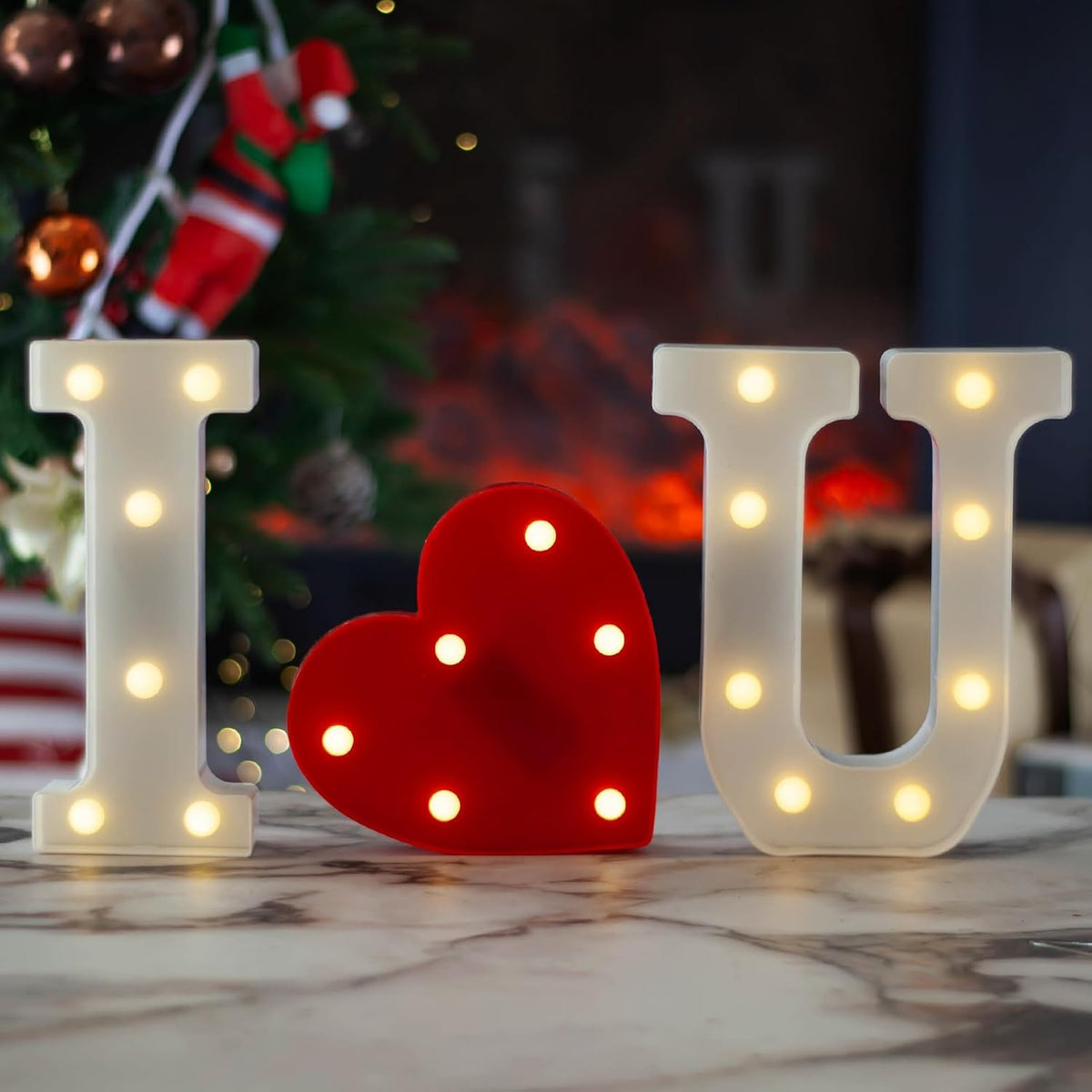 LED Marquee Letter Lights, Light Up Letters Marquee I Love U Sign, Decorative LED Alphabet Lamp