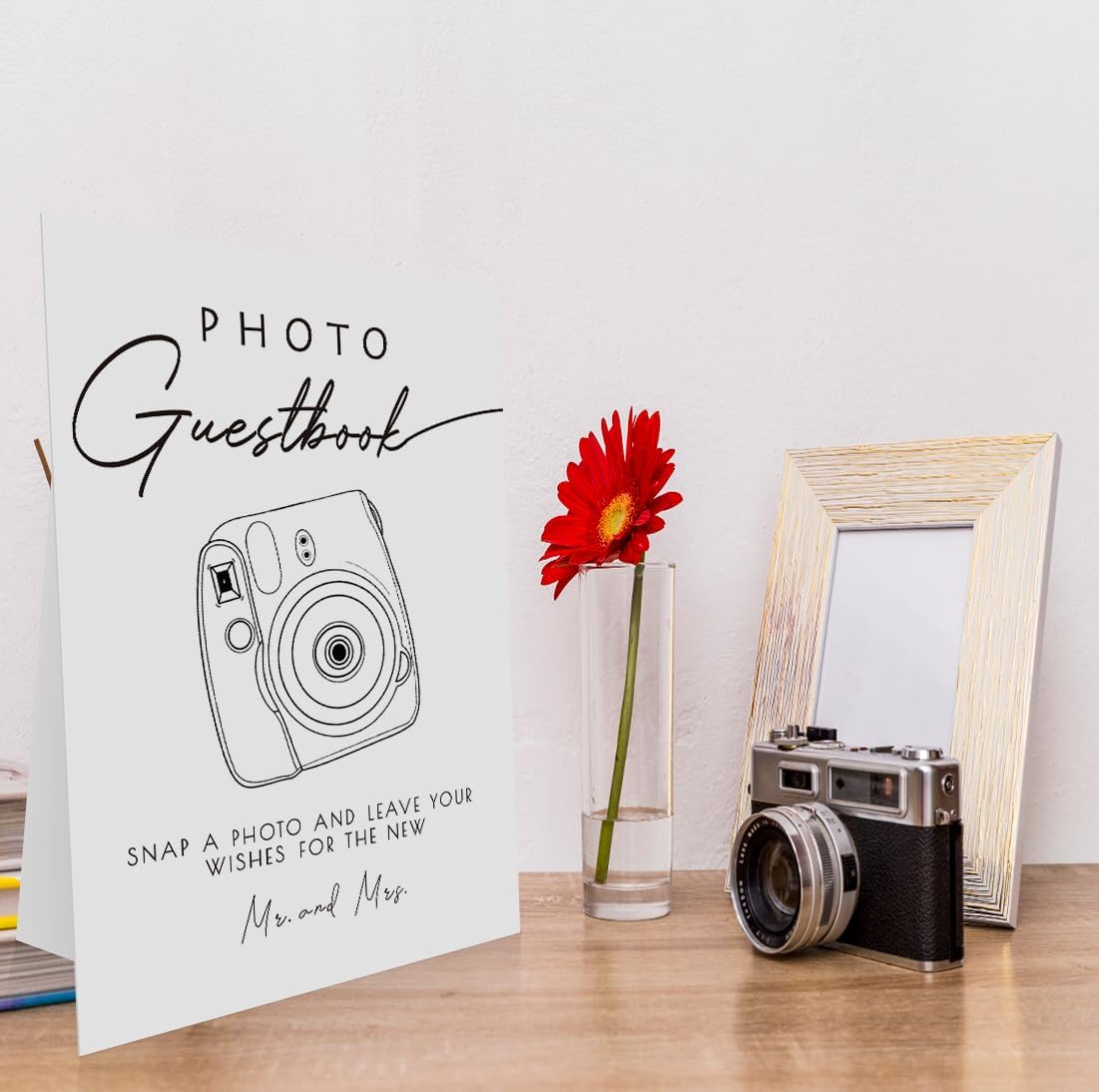 Wedding Photo Guestbook Sign 8 x 11 Inch, Photo Guest Book Sign, Photo Minimalist Wedding Sign