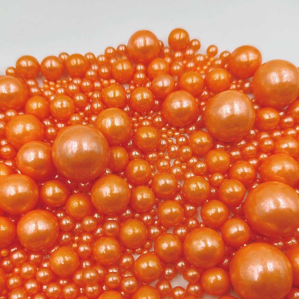 Edible Pearl Sugar Sprinkles Orange Candy Mixing Size Baking Edible Cake Decorations Cupcake