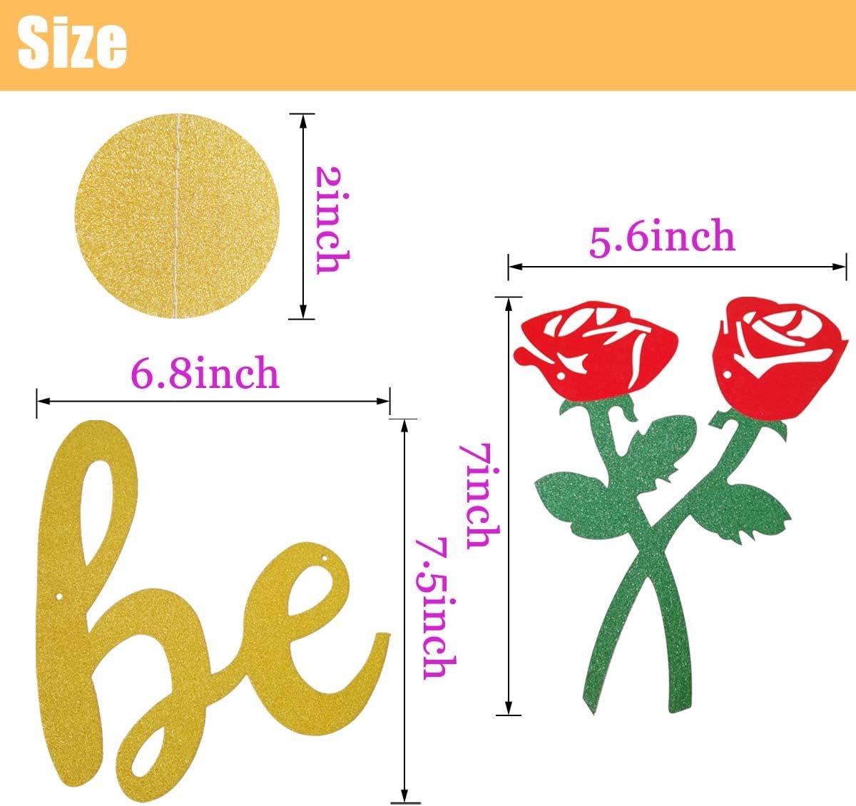 Be Our Guest Gold Sign Banner - Reception Banner for Beauty And The Beast Party, Bridal Shower