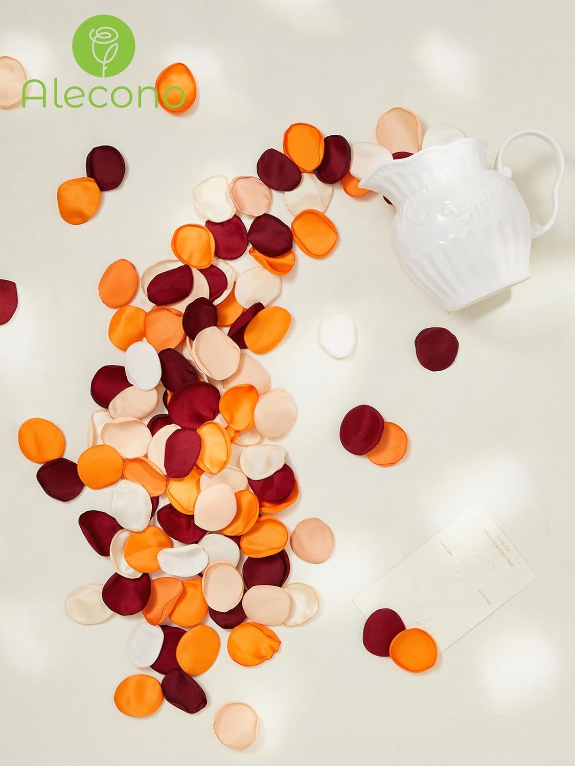 Alecono 𝟲𝟬𝟬𝙋𝙘𝙨 Silk Rose Petals, Faux Rose Flower Petals Bulk for Wedding Flower Girl, Fall