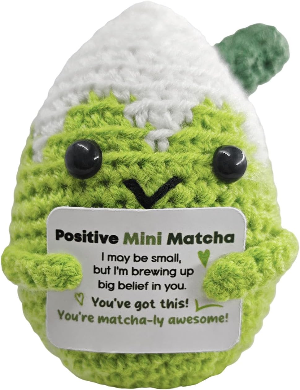 Handmade Matcha Companion Crochet Gift - Motivational Present for Her,Colleague,Friends,Matcha