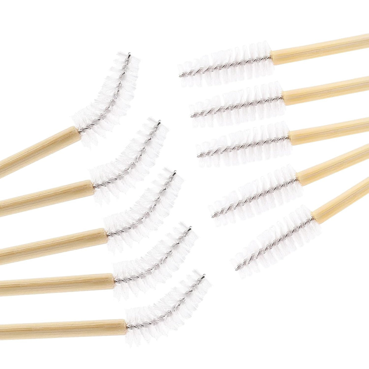 Tbestmax 150 Disposable Mascara Wands Eyelash Brush Spoolies for Eye Lash Extension Eyebrow Bamboo