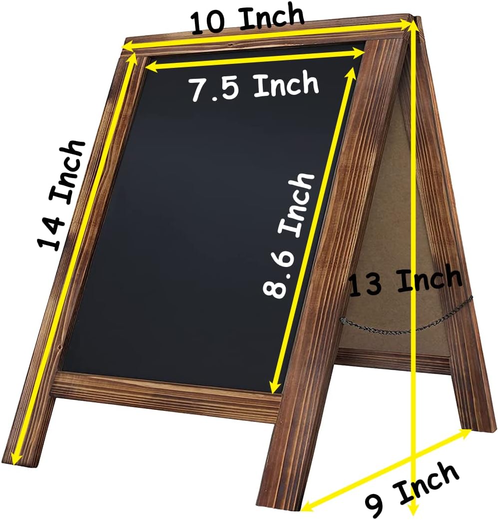 Rustic Whitewash Double Sided Chalkboard, 7.5"*8.6" Tabletop Stand, Small Countertop Chalkboard