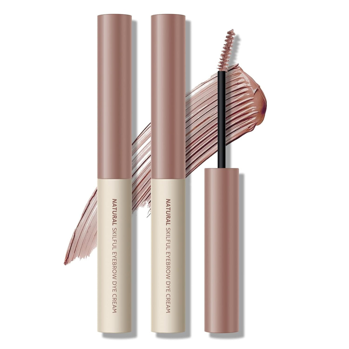 KYDA 2 Pcs Rose Brown Tinted Eyebrow Gel, Ultra-Fine Brush Tinted Brow Cream, Waterproof
