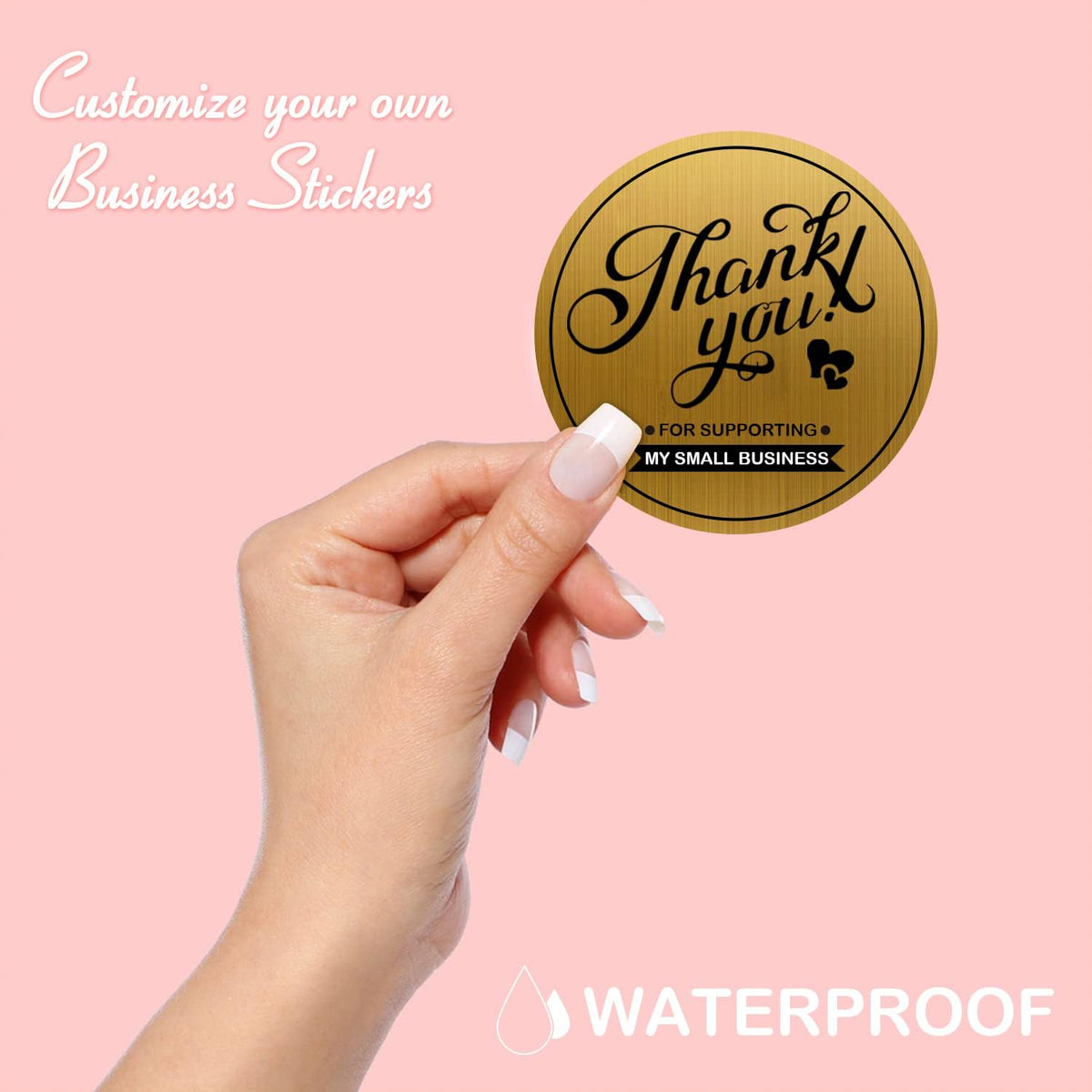 Custom Logo Stickers for Business, Personalised Logo Labels, Waterproof, Perfect for Branding &