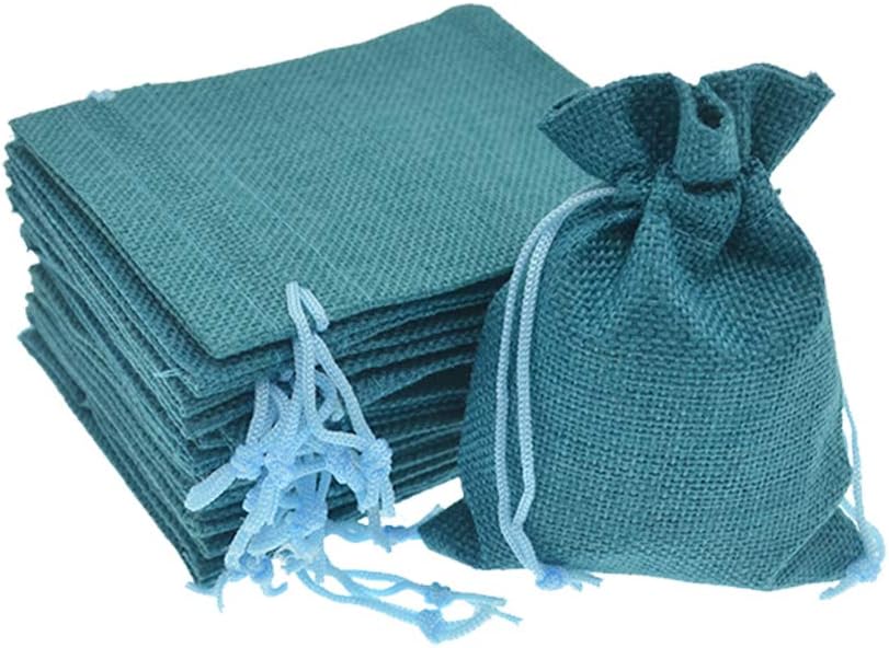 20pcs Burlap Bags with Drawstring, 5x7 Inch Jute Sacks Jewelry Candy Pouch Christmas Wedding Party