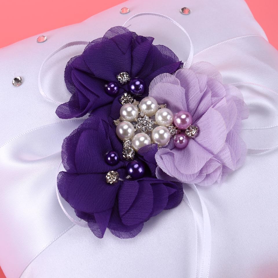 PRETYZOOM Pillow Ring Bearer Wedding Ring Pillow Wicker Flower Crown Decorative Pillows Pearl Rings