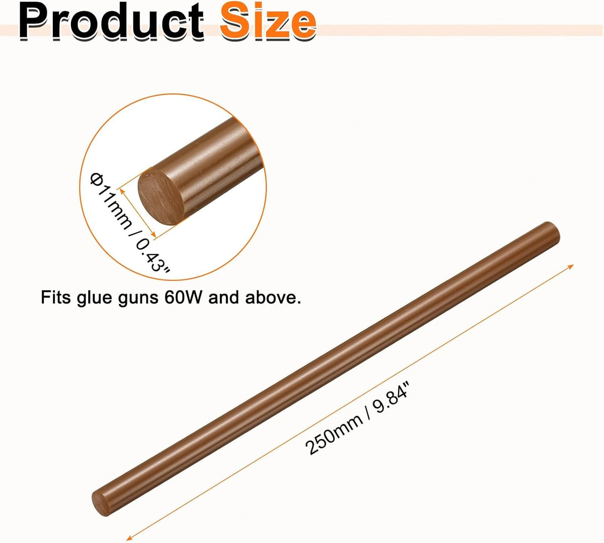 HARFINGTON 10pcs Hot Glue Sticks 0.43" Dia x 9.84" Long EVA Mini Hot Melt Adhesive Glue Stick for