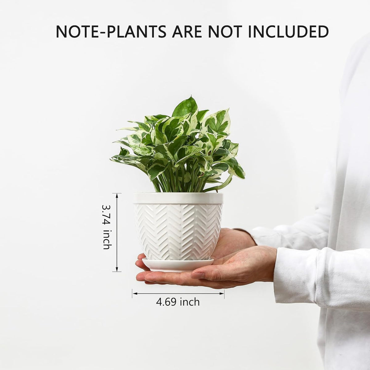 Sureasy Ceramic Plant Pots, 4.7 Inch Flower Pots for Indoor Plants, Succulent Pots with Saucer and