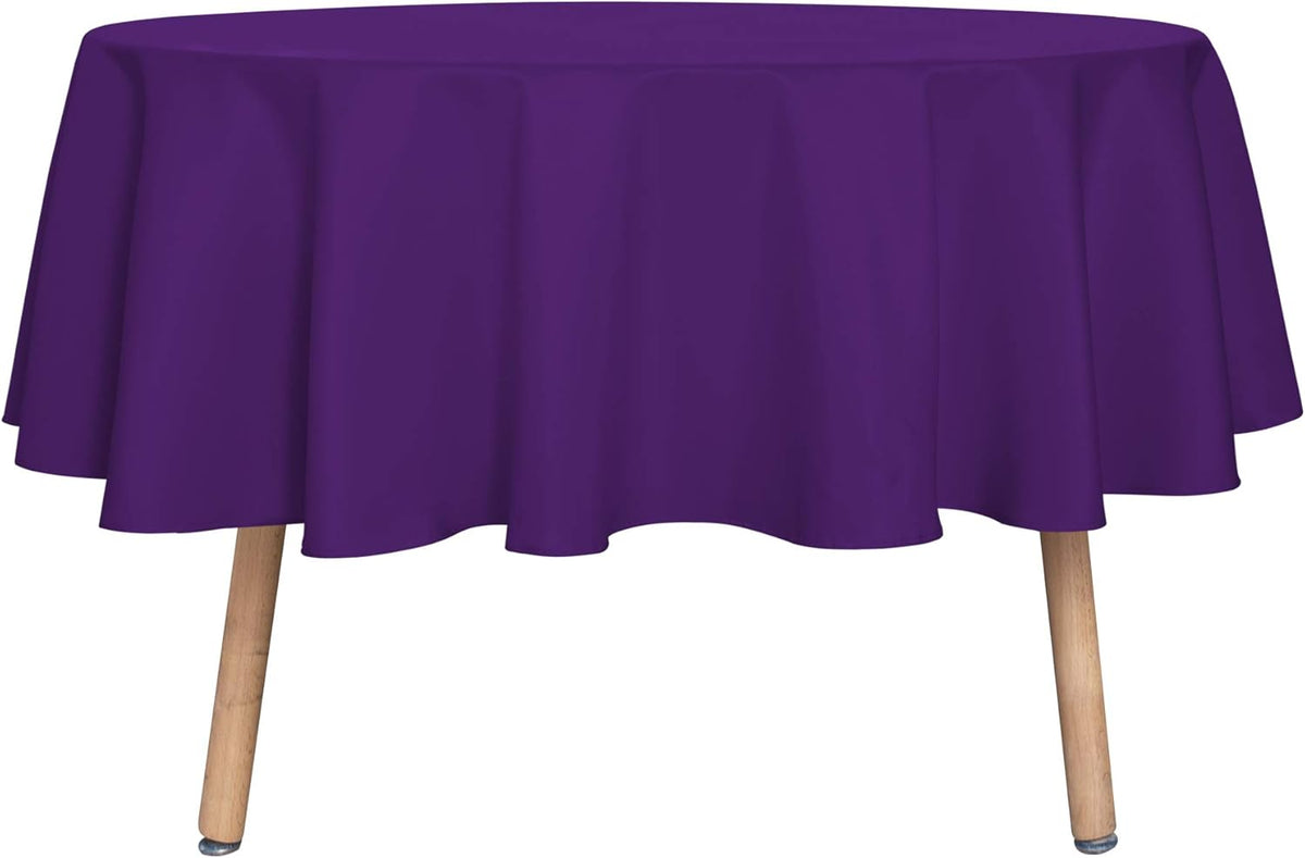 sancua Round Tablecloth - 80 Inch - Water Resistant Spill Proof Washable Polyester Table Cloth