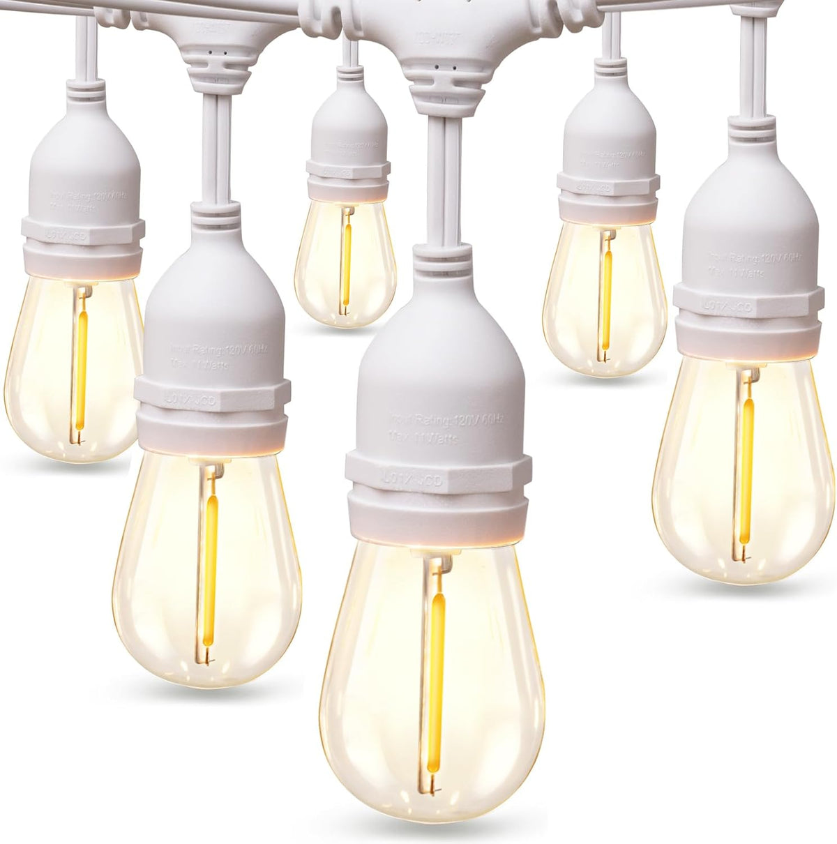 addlon 96FT(48FT*2) LED Outdoor String Lights, Dimmable Edison Vintage Shatterproof Bulbs and