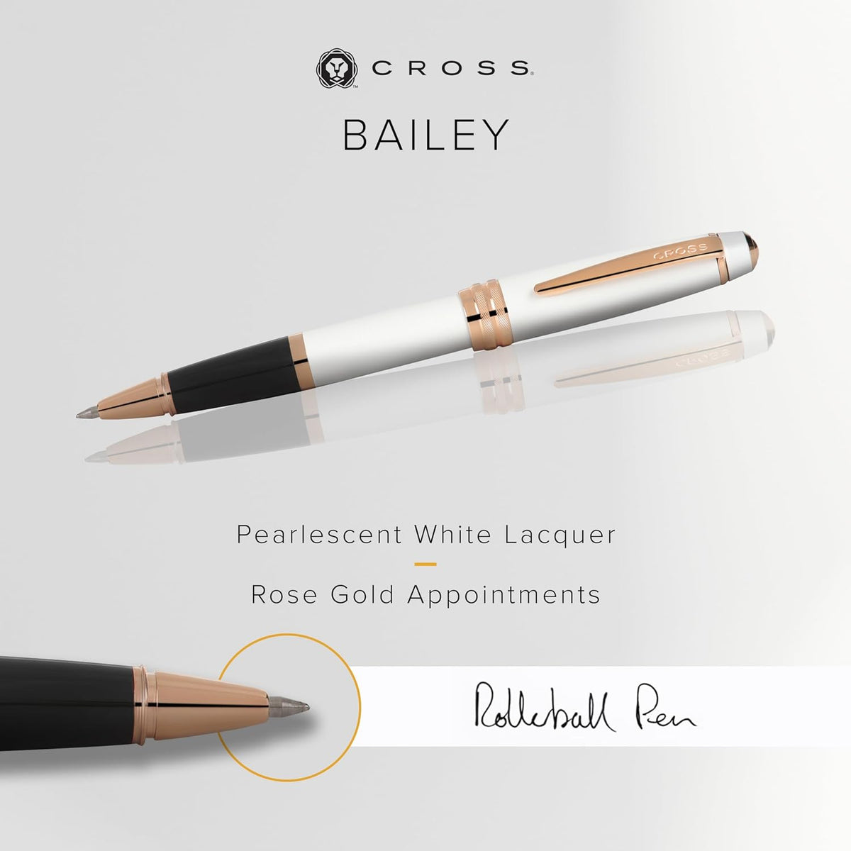 Cross Bailey Refillable Rollerball Pen Presented in a Premium Gift Box - Medium Point, Black Ink